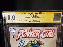 Power Girl #4 Cgc 8.0 Amanda Conner Jimmy Palmiotti Cover Signature Series Nice
