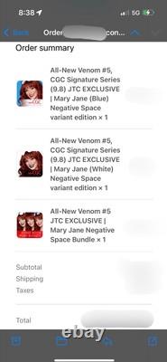 Pre-Sale CGC SS 9.8 All New Venom 5 JTC Mary Jane Blue Negative Space Signed