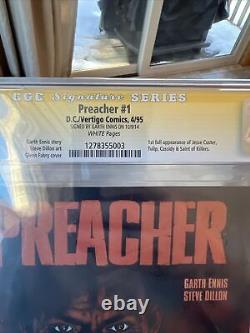 Preacher #1 CGC Signature Series 9.0 W signed by Garth Ennis