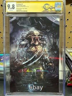 Predator #1 CGC 9.8 SS Clayton Crain Signed Black Flag Virgin Variant Yautja