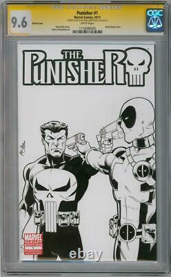 Punisher #1 Blank Cgc 9.6 Signature Series Signed Deadpool #54 Sketch Marvel