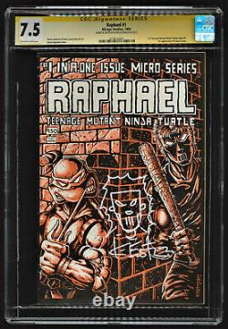 Raphael #1 SS CGC 7.5 Kevin Eastman Signature Series Sketch 1st Print Free Ship