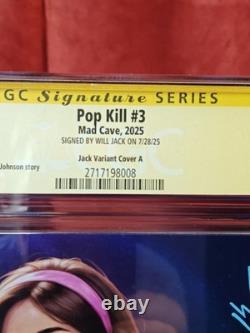 SIGNED WILL JACK Pop Kill #3 Cover A VIRGIN VARIANT CGC SS 9.8! Baby Blue? Sig