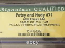 STAN LEE Signature Series CGC 4.5 Autographed PATSY Walker and HEDY #71 Catfight