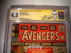 STAN LEE Signed 1963 AVENGERS #1 SS Marvel Comics CGC 4.5 VG+ Signature Series