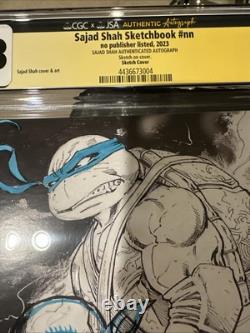Sajad Shah Sketchbook TMNT Leonardo Signed Sketched Remark CGC SS 9.8
