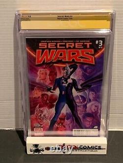 Secret Wars # 3 CGC 9.8 Signature Series Hickman 2nd Print Ross Cover GC13