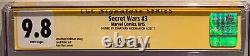 Secret Wars # 3 CGC 9.8 Signature Series Hickman GC15