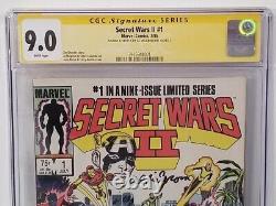 Secret Wars II #1 CGC 9.0 SIGNATURE SERIES & Capt America SKETCH by Al Milgrom
