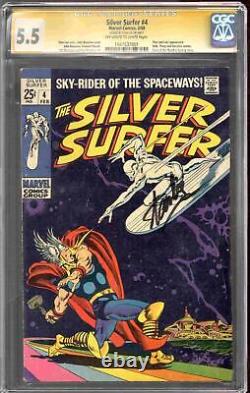 Silver Surfer #4 Stan Lee Signature Series CGC 5.5 (OW-W) Classic Cover