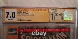 Spider-Man 1 CGC 7.0 1990 With Recipts Marvel Signature Series By Todd McFarlane