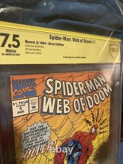 Spider-Man Web of Doom #1 SIGNED Sam De La Rosa Top POP1 with SIG 7.5 CGC