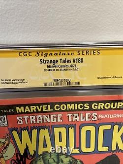 Strange Tales #180 CGC 7.5 Signature Series Marvel 1975 1st Appearance Of Gamora