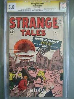 Strange Tales #97 CGC 5.0 SS Signed Stan Lee 1st Aunt May & Uncle Ben