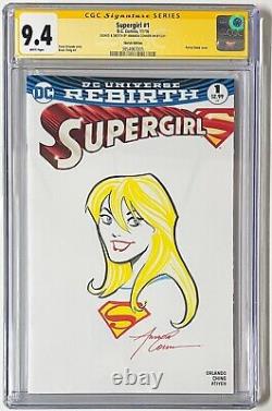 Supergirl #1 CGC Signature Series 9.4 Amanda Conner Original Sketch Variant DC