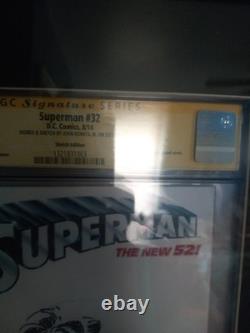 Superman #32 CGC Signature Series 9.8 NM-MT Signed And Sketched By John Romita