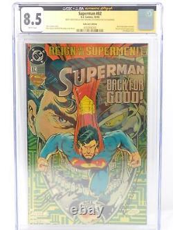 Superman 82 JSA Signature Series CGC 8.5 Signed Breeding Jurgens DC Comics 10/93