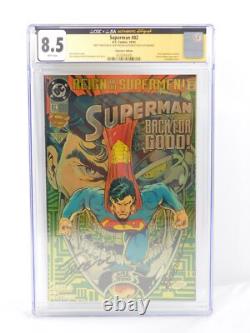 Superman 82 JSA Signature Series CGC 8.5 Signed Breeding Jurgens DC Comics 10/93