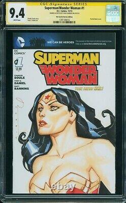 Superman/Wonder Woman #1 blank Chad Hardin color sketch CGC 9.4 signature series