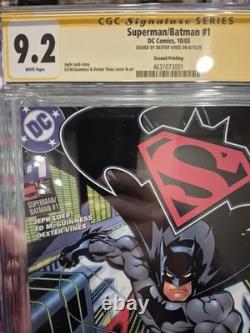 Superman/batman #1, 2nd Print, Cgc Signature Series 9.2, Dexter Vines Sig