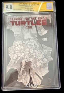 TMNT #100 CGC 9.8 SS Ben Bishop Signed & Sketch Back Cover Split Decision