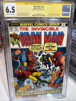 The Invincible Iron Man 55 CGC 6.5 Signature Series! Jim Starlin! 1st App Thanos