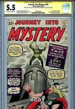 Thor Journey into Mystery 85 CGC 5.5 SS X2 Stan Lee 1st Loki Heimdall Odin cameo