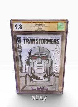 Transformers #1 CGC 9.8 Signature Series Original Sketch Megatron Escorza