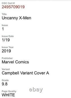 Uncanny X-Men #1- Campbell Variant CGC Signature Series 9.8 Scott Campbell