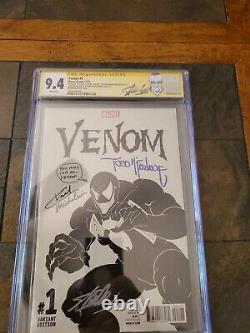 Venom 1 CGC 9.4 SS X3 Todd McFarlane sig & sketch Stan Lee Michelinie Spider-Man