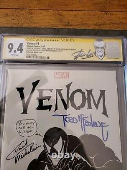 Venom 1 CGC 9.4 SS X3 Todd McFarlane sig & sketch Stan Lee Michelinie Spider-Man