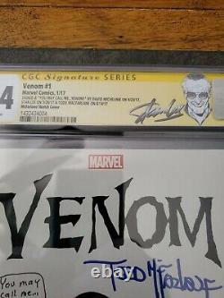 Venom 1 CGC 9.4 SS X3 Todd McFarlane sig & sketch Stan Lee Michelinie Spider-Man