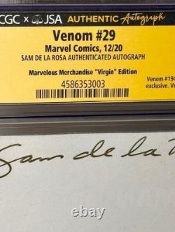 Venom #29 CGC x JSA 9.8 Sam De La Rosa Signed Virgin Variant Marvel