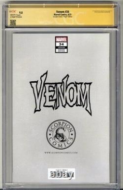 Venom #34 Cgc 9.8 Ss Signed Gabriele Dell'otto Virgin Variant Low Pop Rare