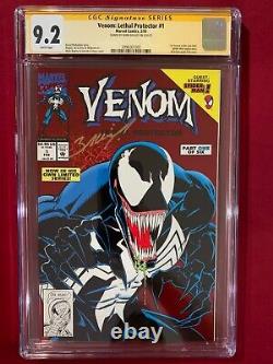 Venom Lethal Protector #1 CGC 9.2, Mark Bagley SIGNATURE Series SS 1st Solo