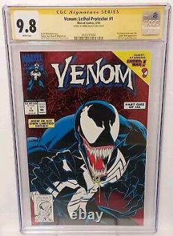 Venom Lethal Protector #1 Cgc 9.8 Ss Mark Bagley Signature White Pgs Red Foil CV