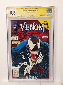 Venom Lethal Protector #1 Cgc 9.8 Ss Mark Bagley Signature White Pgs Red Foil CV