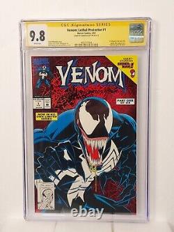 Venom Lethal Protector #1 Cgc 9.8 Ss Mark Bagley Signature White Pgs Red Foil CV