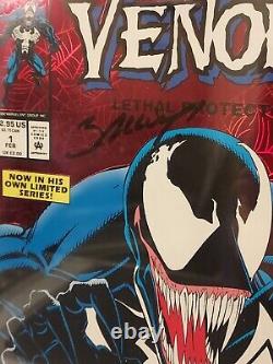 Venom Lethal Protector #1 Cgc 9.8 Ss Mark Bagley Signature White Pgs Red Foil CV