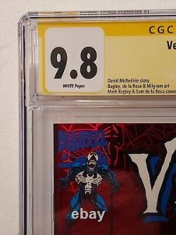 Venom Lethal Protector #1 Cgc 9.8 Ss Mark Bagley Signature White Pgs Red Foil CV