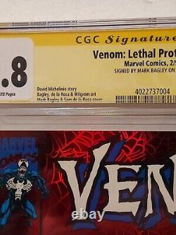 Venom Lethal Protector #1 Cgc 9.8 Ss Mark Bagley Signature White Pgs Red Foil CV