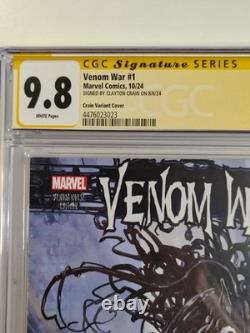 Venom War #1 Clayton Crain CGC SS 9.8 Custom Label Infinity Sig POP 27
