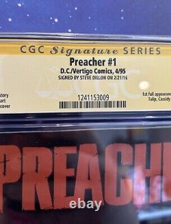 Vertigo Preacher #1 CGC 9.8 NM Graded Comic Signature Series Steve Dillon Signed