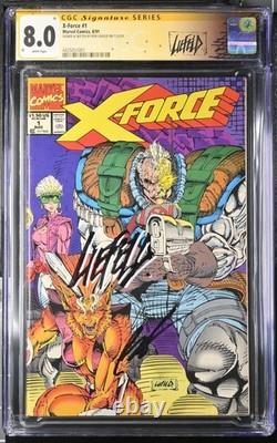 X-Force #1 CGC SS 8.0 Signed & Sketched Rob Liefeld Custom Label Cable Key MCU