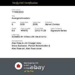 1 / 1 STAN LEE SIGNÉ SIGNATURE SERIES Avengers Invaders #9 CGC 9.8 SS Red Skull
