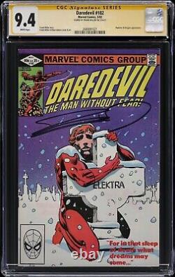 1982 Marvel Daredevil #182 CGC 9.4 SS Série Signature signée par Frank Miller