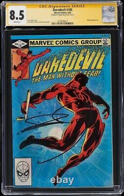 1982 Marvel Daredevil #185 Cgc 8.5 Série De Signature Ss Signée Par Frank Miller