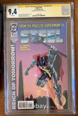 1994 DC Comics Steel #1 Cgc 9.4 Wp Ss Signé Jon Bogdanove Série De Signature