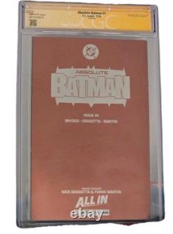 9.8 CGC SIGNATURE SERIES Absolute Batman #1 signé par Nick Dragotta - Édition Foil