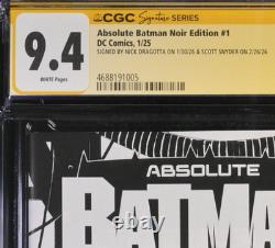 Absolute Batman Noir Édition n°1 CGC 9,4 NM Signature Series 2x signé ND + SS